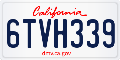 CA license plate 6TVH339