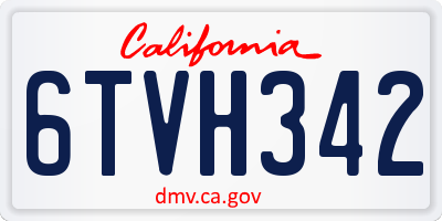 CA license plate 6TVH342
