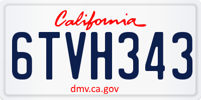 CA license plate 6TVH343