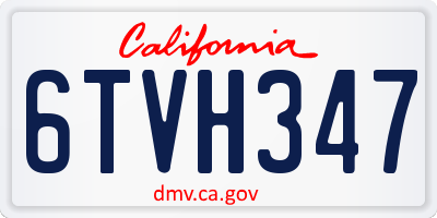 CA license plate 6TVH347