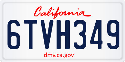 CA license plate 6TVH349