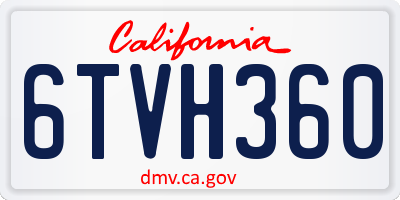 CA license plate 6TVH360