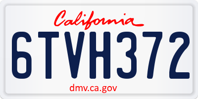 CA license plate 6TVH372