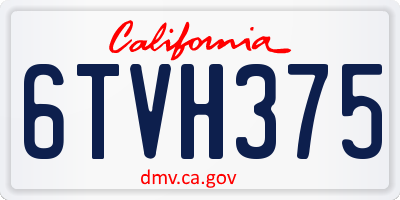 CA license plate 6TVH375