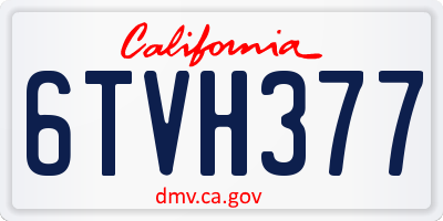 CA license plate 6TVH377