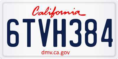 CA license plate 6TVH384