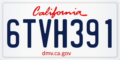 CA license plate 6TVH391