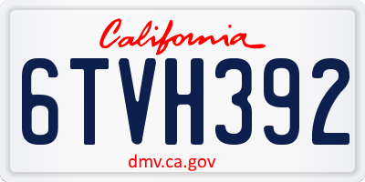 CA license plate 6TVH392