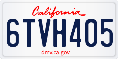 CA license plate 6TVH405