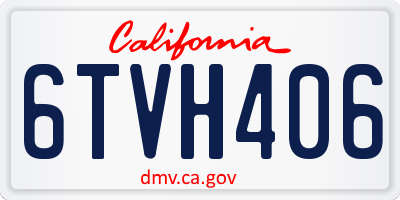 CA license plate 6TVH406