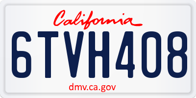 CA license plate 6TVH408