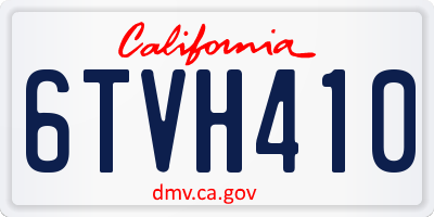 CA license plate 6TVH410