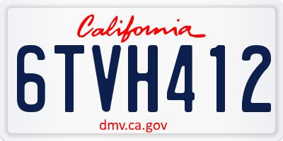 CA license plate 6TVH412