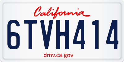 CA license plate 6TVH414