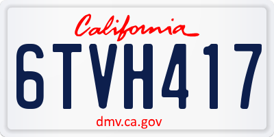 CA license plate 6TVH417