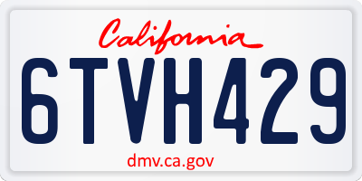 CA license plate 6TVH429