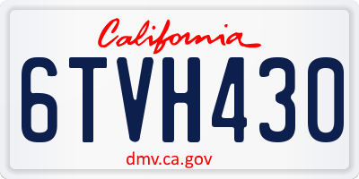 CA license plate 6TVH430