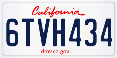 CA license plate 6TVH434