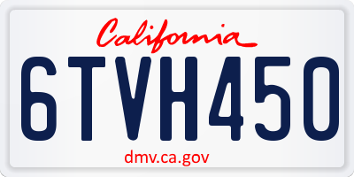 CA license plate 6TVH450