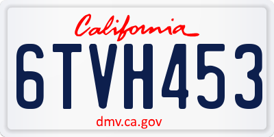 CA license plate 6TVH453