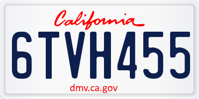 CA license plate 6TVH455