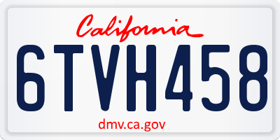 CA license plate 6TVH458