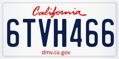 CA license plate 6TVH466
