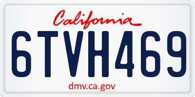 CA license plate 6TVH469