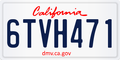 CA license plate 6TVH471