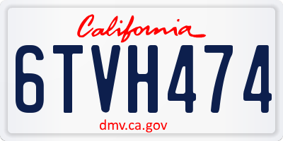 CA license plate 6TVH474
