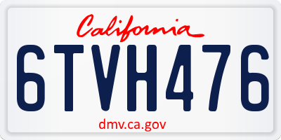 CA license plate 6TVH476