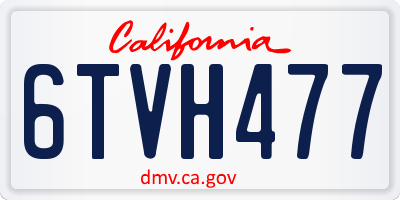 CA license plate 6TVH477