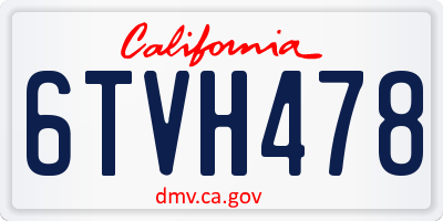 CA license plate 6TVH478