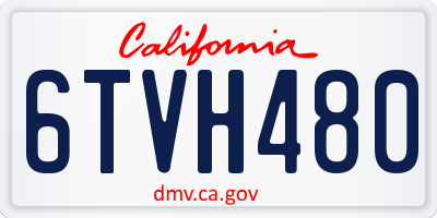 CA license plate 6TVH480