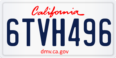 CA license plate 6TVH496