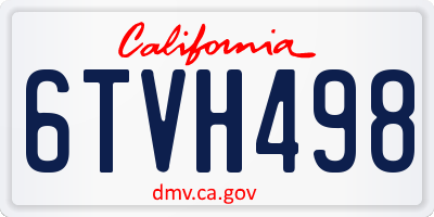 CA license plate 6TVH498