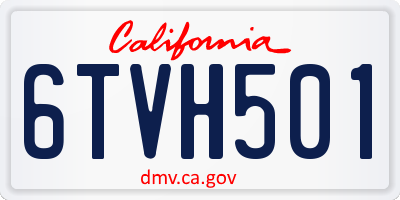CA license plate 6TVH501