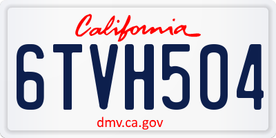 CA license plate 6TVH504