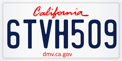 CA license plate 6TVH509