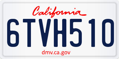 CA license plate 6TVH510