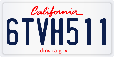 CA license plate 6TVH511