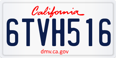 CA license plate 6TVH516