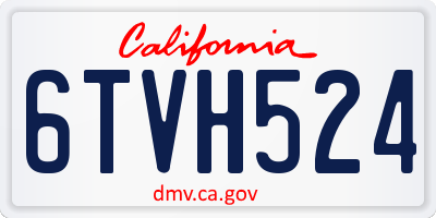 CA license plate 6TVH524