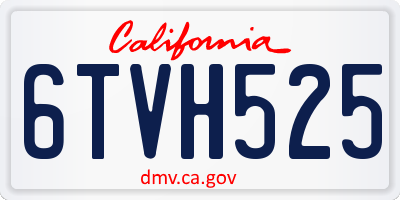 CA license plate 6TVH525