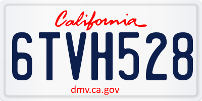 CA license plate 6TVH528
