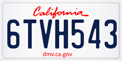 CA license plate 6TVH543
