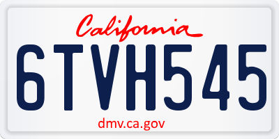 CA license plate 6TVH545