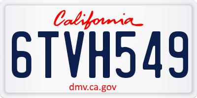 CA license plate 6TVH549