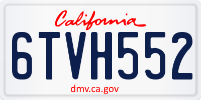 CA license plate 6TVH552