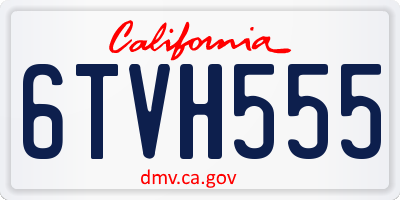 CA license plate 6TVH555